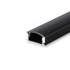 Profil do LED zestaw, ALU czarny V-TAC 2mb klosz czarny 17,4x7mm VT-8113
